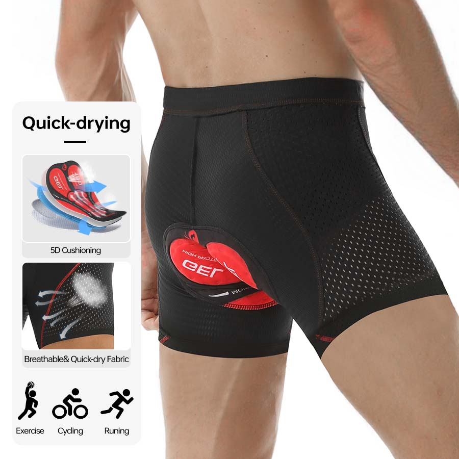 Mountain Biking Overalls - X-TIGER ผู้ชายชุดชั้นในขี่จักรยานกางเกงขาสั้น 5D เบาะ Breathable Anti-SLIP