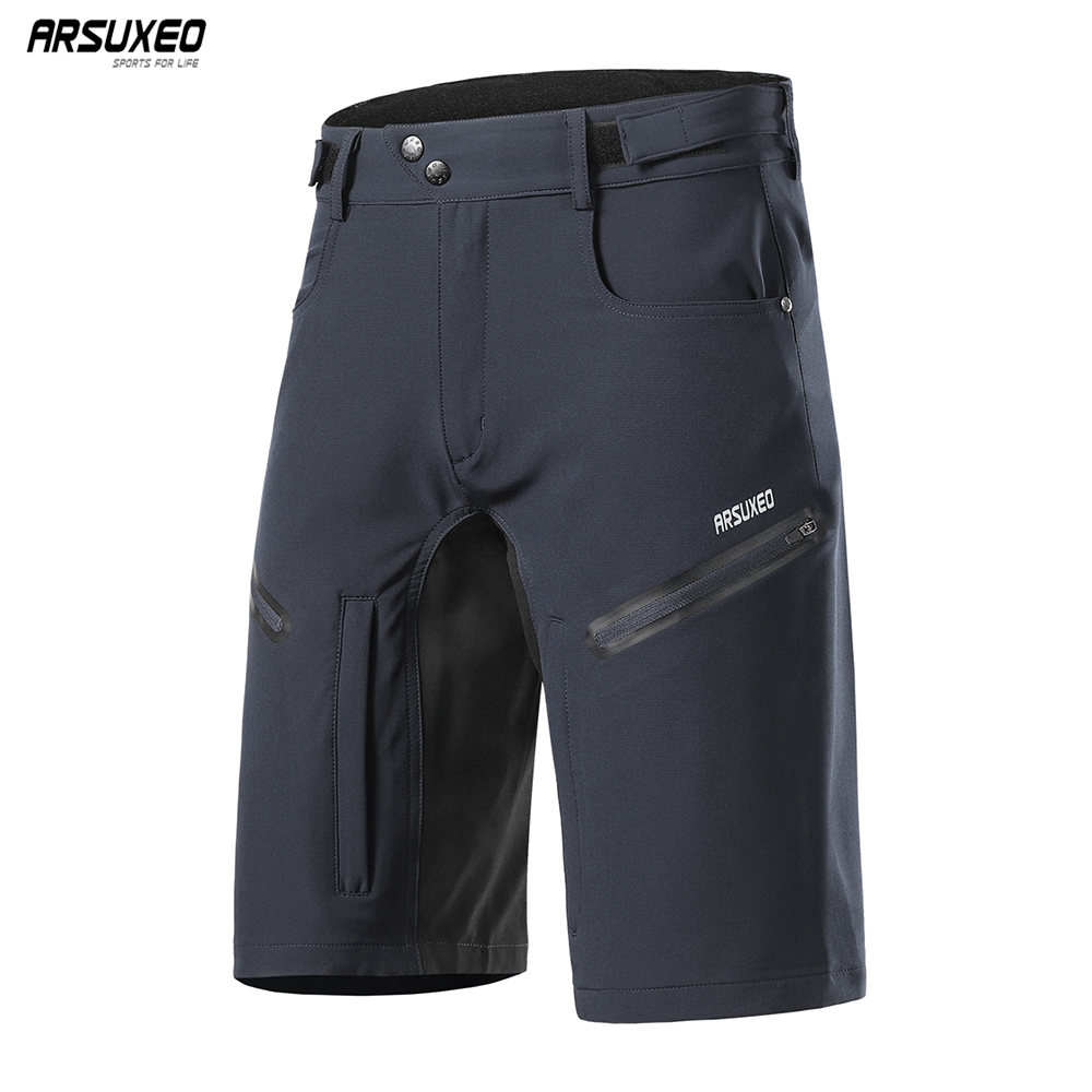 Mountain Biking Overalls - ARSUXEO กางเกงปั่นจักรยานผู้ชายทรงหลวม MTB กางเกงจักรยานเสือภูเขากีฬากลางแจ้งเดินป่าดาวน์ฮิลล์จักรยานกางเกงสั้น 2006