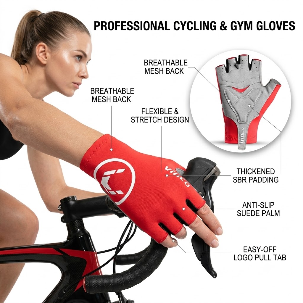 Mountain Biking For Fitness - ถุงมือปั่นจักรยาน ผู้ชาย ผู้หญิง แบบครึ่งนิ้ว ถุงมือกีฬาระบายอากาศ สำหรับฤดูร้อน